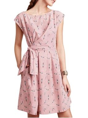 Maeve Anthropologie Bathing Beauty Dress Red White Stripe Diver Swimming Size 0